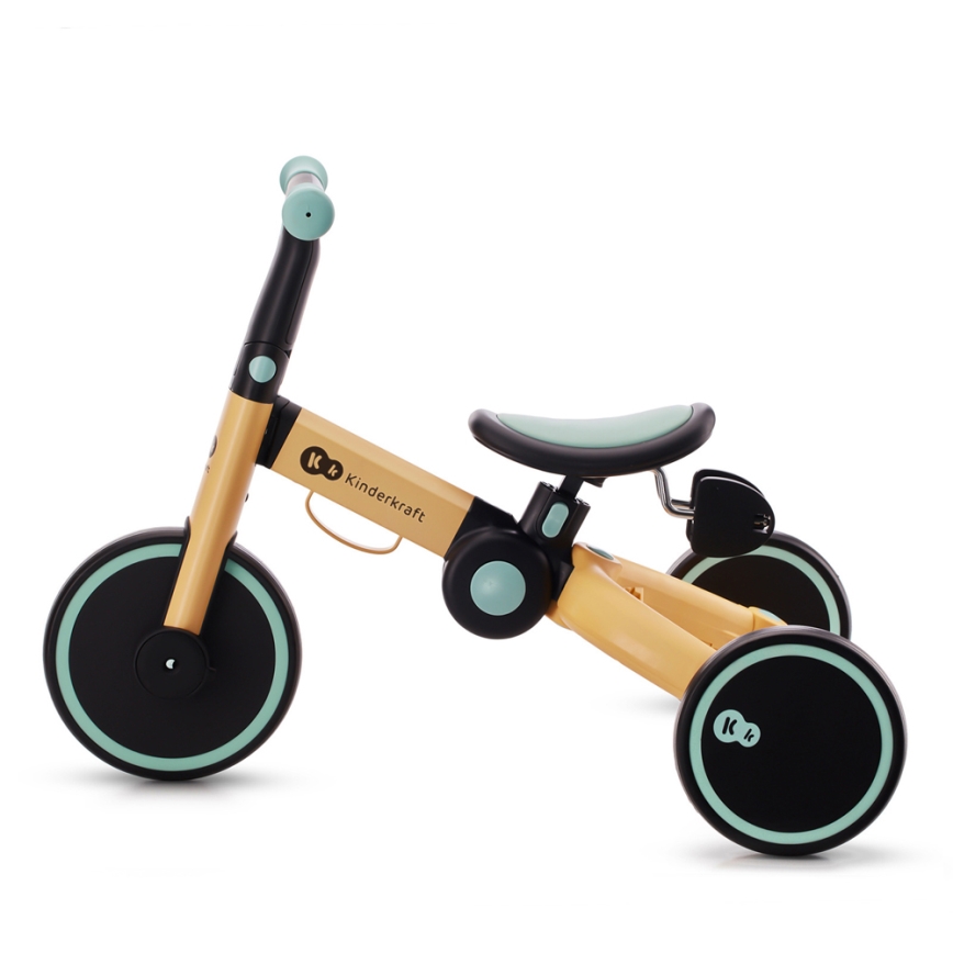 KINDERKRAFT - Bicicletta a spinta per bambini 3in1 4TRIKE giallo/menta