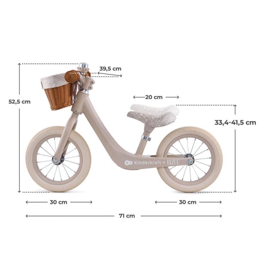 KINDERKRAFT - Bicicletta senza pedali RAPID 2 Dune Whisper Bizuu