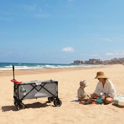 KINDERKRAFT - Carrello da trasporto pieghevole WAGON ROLLSTER grigio