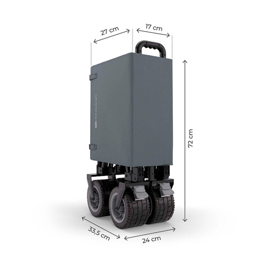 KINDERKRAFT - Carrello da trasporto pieghevole WAGON ROLLSTER grigio