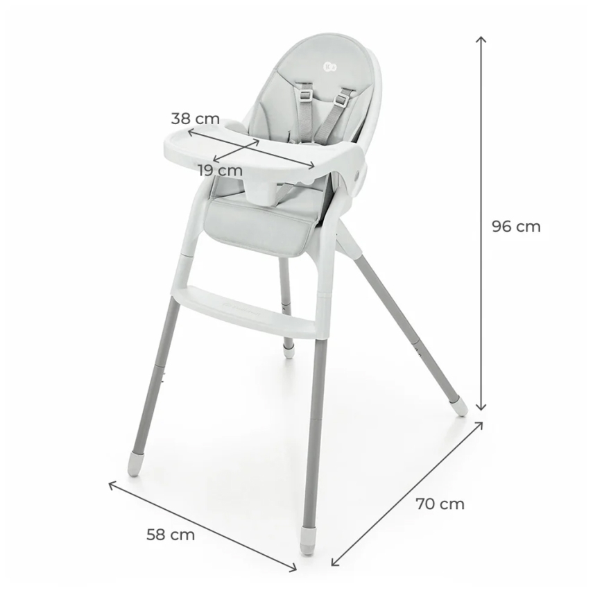 KINDERKRAFT - Chaise haute enfant 2en1 DINNLY gris