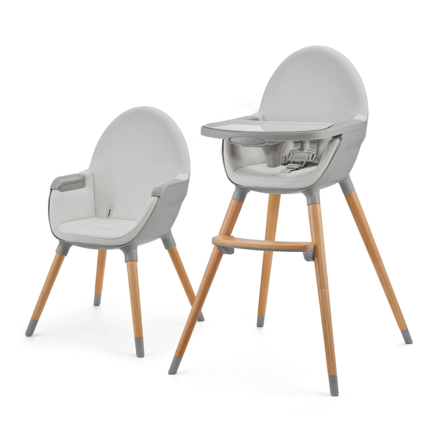 KINDERKRAFT - Chaise haute enfant FINI2 hêtre/gris