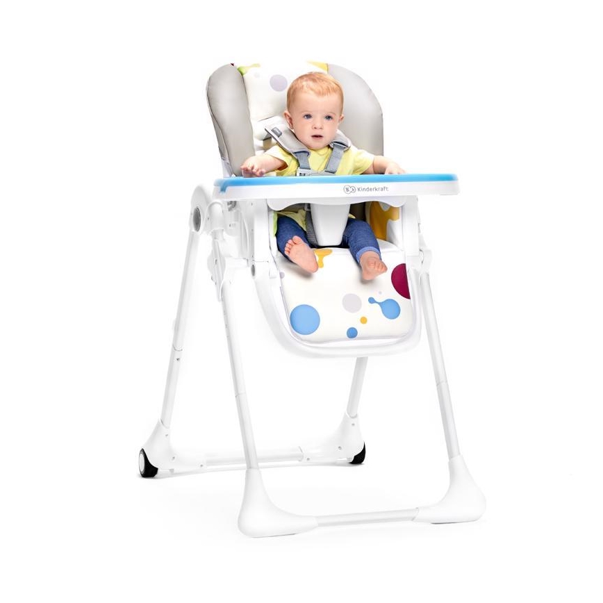KINDERKRAFT - Chaise haute pour repas enfant YUMMY rose/blanc
