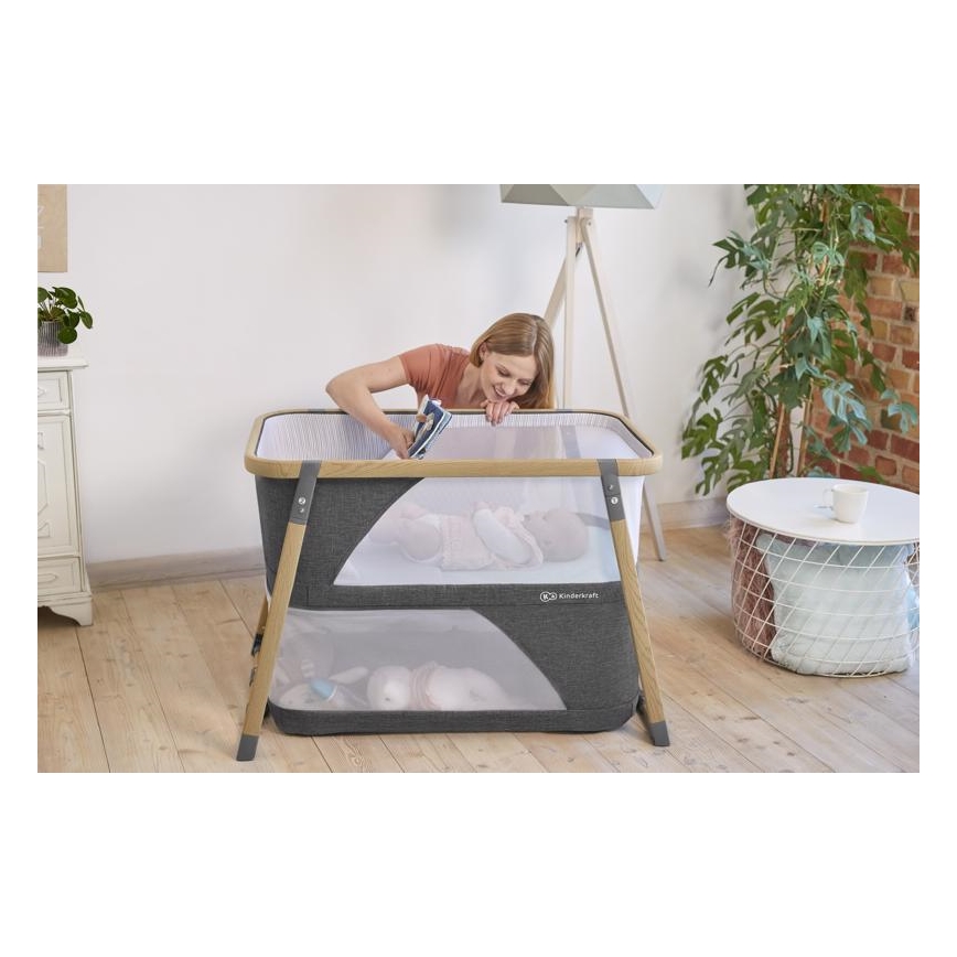 KINDERKRAFT - Culla da viaggio 4in1 SOFI grigio