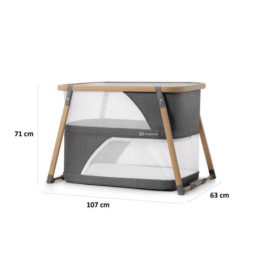 KINDERKRAFT - Culla da viaggio 4in1 SOFI grigio