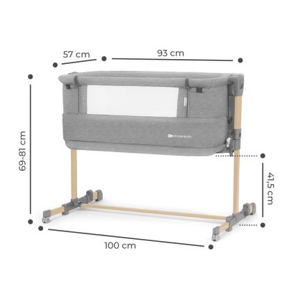 KINDERKRAFT - Culla per bambini NESTE GROW grigio chiaro
