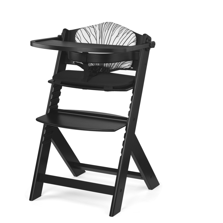 KINDERKRAFT - Cuscino imbottito per seggiolone da pappa ENOCK nero/bianco