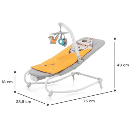 KINDERKRAFT - Dondolo vibrante per bambini con melodia FELIO 2 giallo