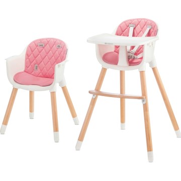 KINDERKRAFT - Esstischstuhl für Kinder 2v1 SIENNA Buche/rosa