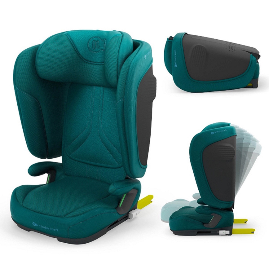 KINDERKRAFT - Faltbarer Autokindersitz UNITY 2 i-Size 100-150 cm türkis