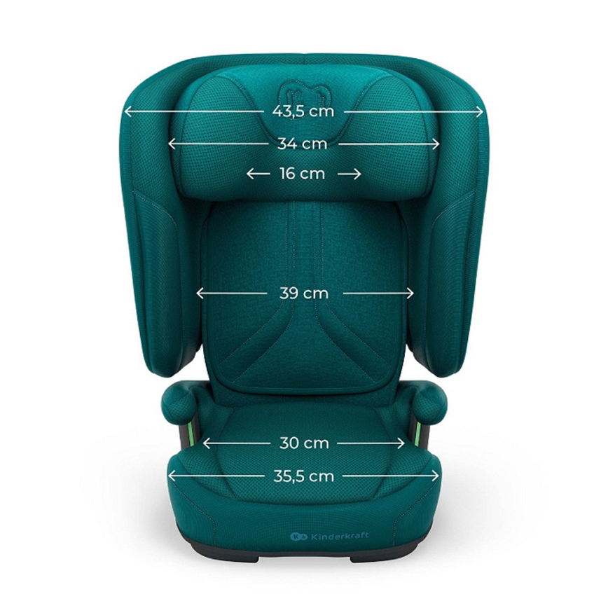 KINDERKRAFT - Faltbarer Autokindersitz UNITY 2 i-Size 100-150 cm türkis