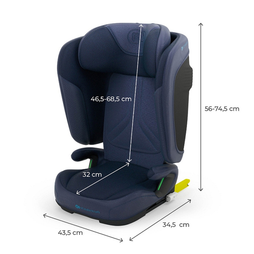 KINDERKRAFT - Faltbarer Kinderautositz UNITY 2 i-Size 100-150 cm dunkelblau