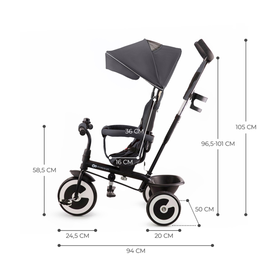 KINDERKRAFT - Kinder-Dreirad ASTON Malachite grau