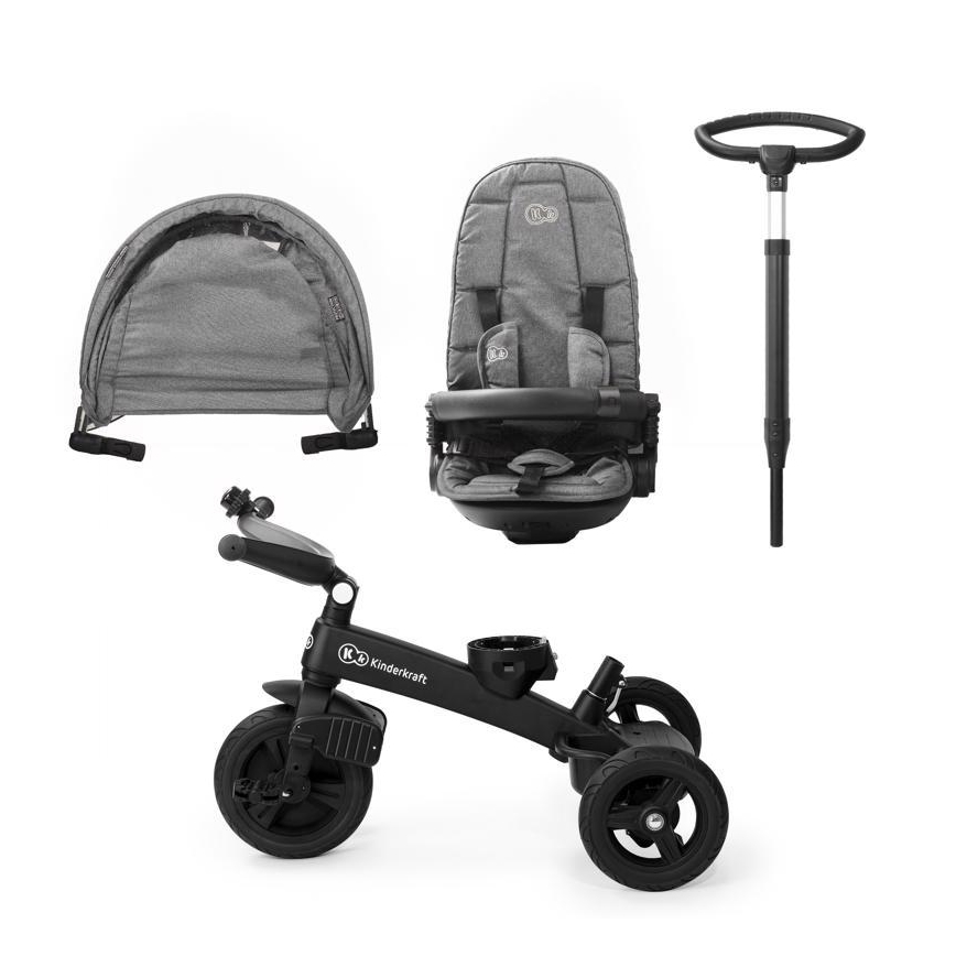 KINDERKRAFT - Kinderdreirad 5v1 EASYTWIST grau/schwarz