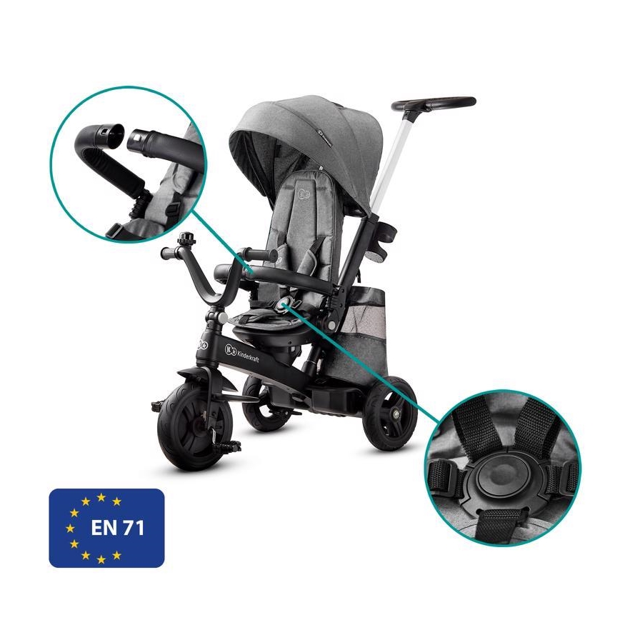KINDERKRAFT - Kinderdreirad 5v1 EASYTWIST grau/schwarz