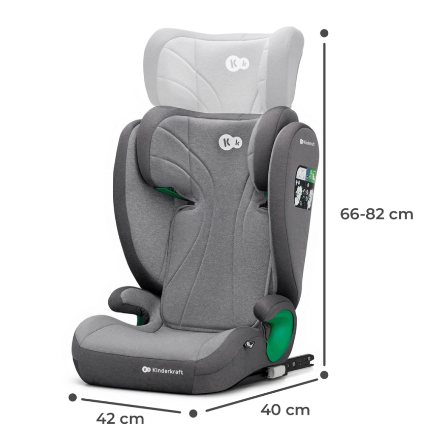 KINDERKRAFT - Kindersitz JUNIOR FIX 2 (100-150 cm) Rakete grau