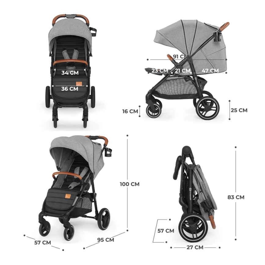 KINDERKRAFT - Kinderwagen GRANDE PLUS grau