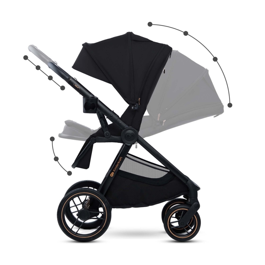 KINDERKRAFT - Kombi-Kinderwagen 2in1 NEA 2 Midnight schwarz