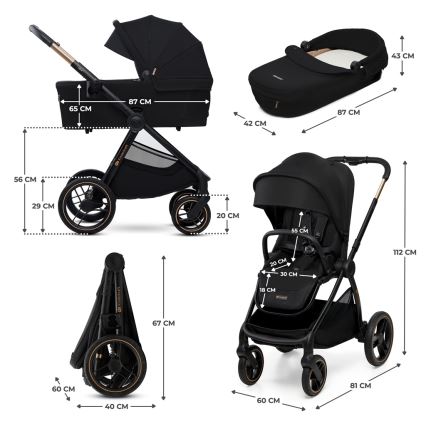 KINDERKRAFT - Kombi-Kinderwagen 2in1 NEA 2 Midnight schwarz