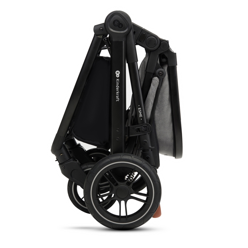 KINDERKRAFT - Kombi-Kinderwagen 3in1 ESME Moonlight grau + Auto-Kindersitz MINK PRO