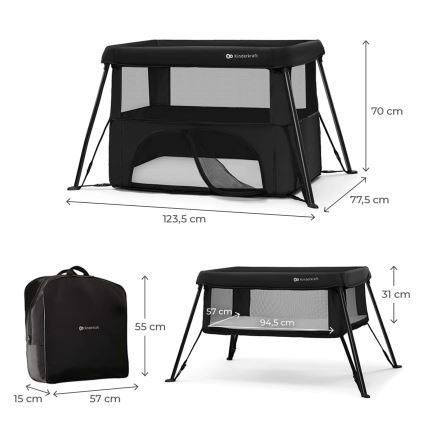 KINDERKRAFT - Lit de voyage 3-en-1 CAMI noir