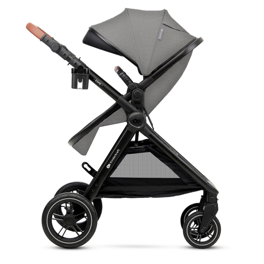 KINDERKRAFT - Passeggino combinato 3in1 ESME Moonlight grigio + seggiolino auto MINK PRO