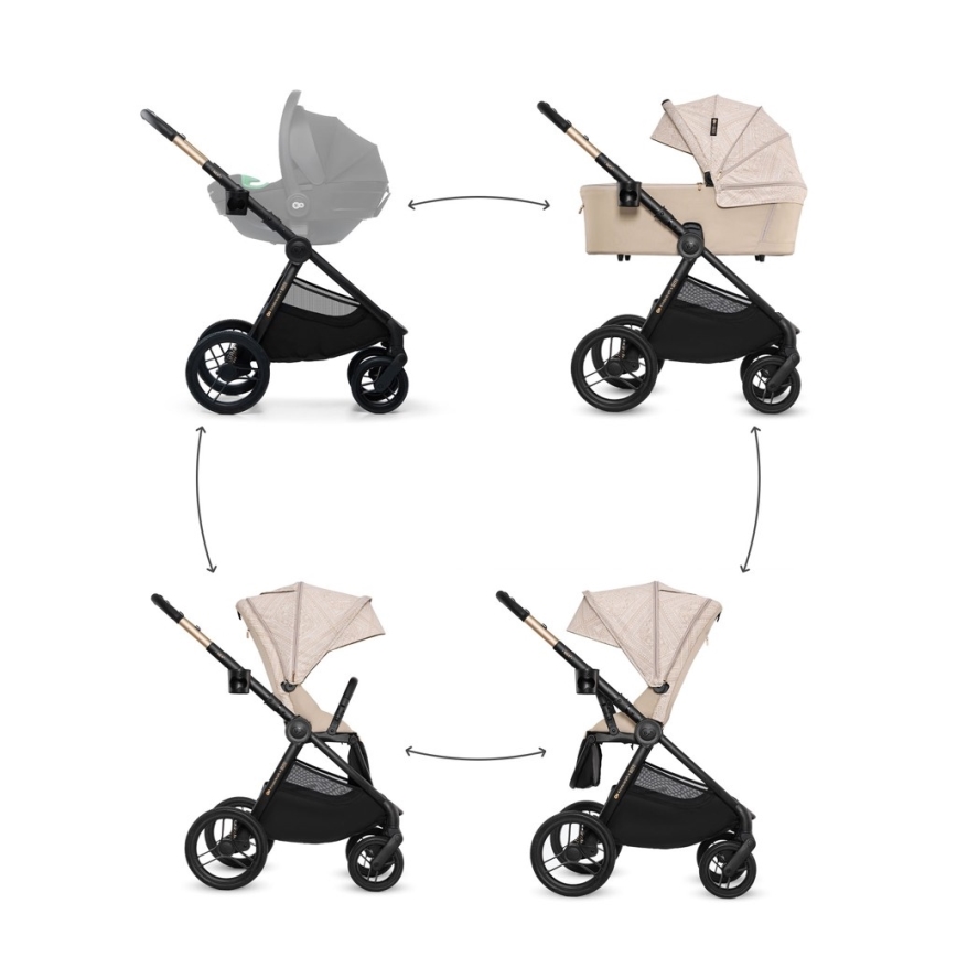 KINDERKRAFT - Poussette combinée 2-en-1 NEA 2 Dune Whisper Bizuu