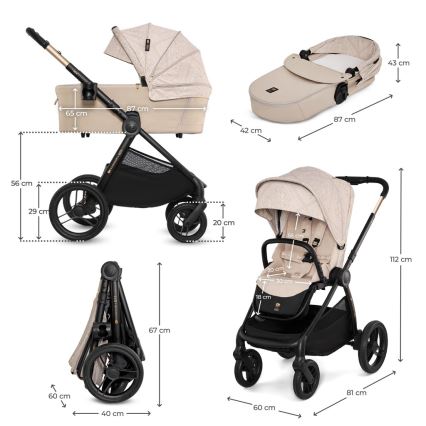 KINDERKRAFT - Poussette combinée 2-en-1 NEA 2 Dune Whisper Bizuu