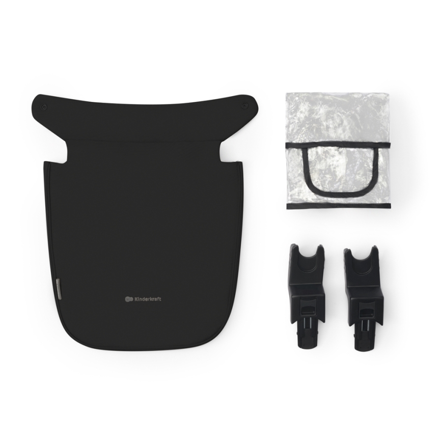 KINDERKRAFT - Poussette combinée 3en1 NEWLY Classique noir  + siège auto MINK PRO