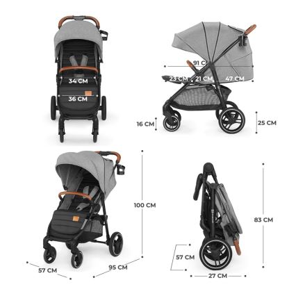 KINDERKRAFT - Poussette GRANDE PLUS gris