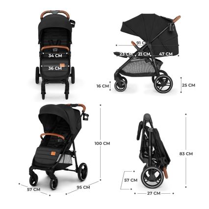 KINDERKRAFT - Poussette GRANDE PLUS noir