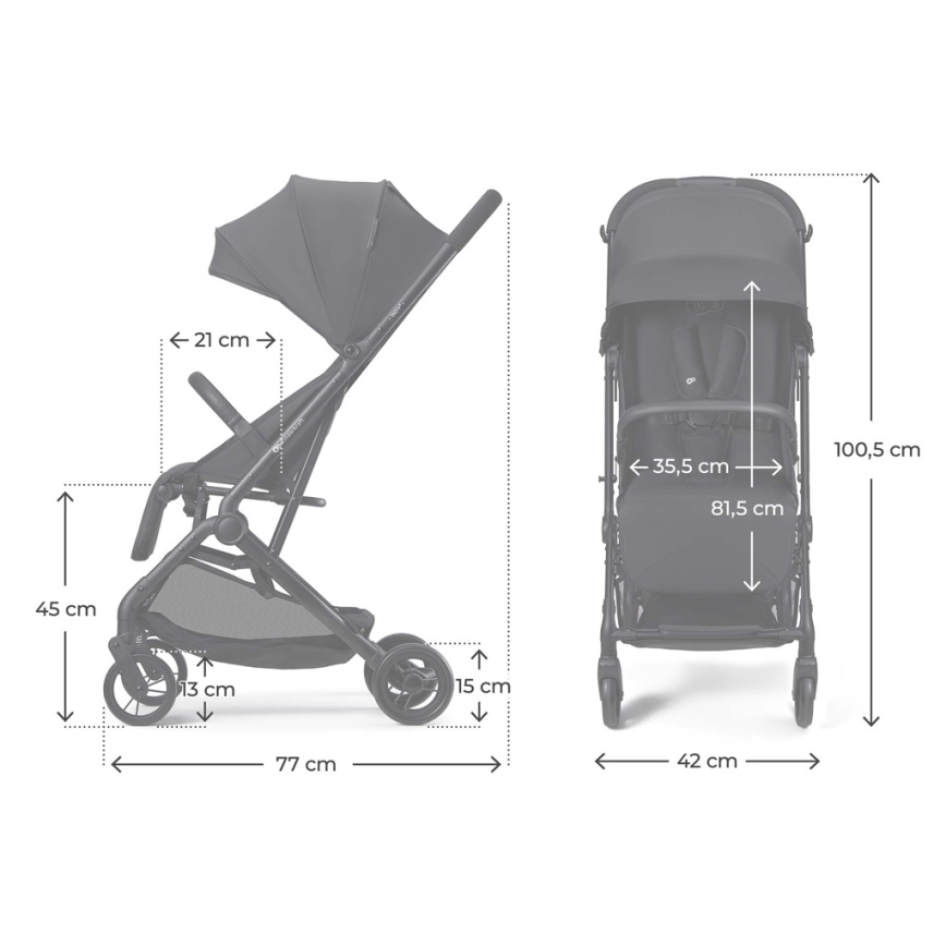 KINDERKRAFT - Poussette sportive INDY 3 Noir charbon