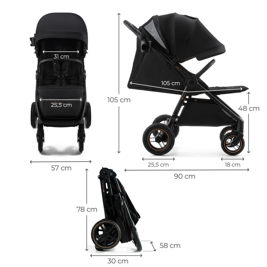 KINDERKRAFT - Poussette sportive MITZY Air noire
