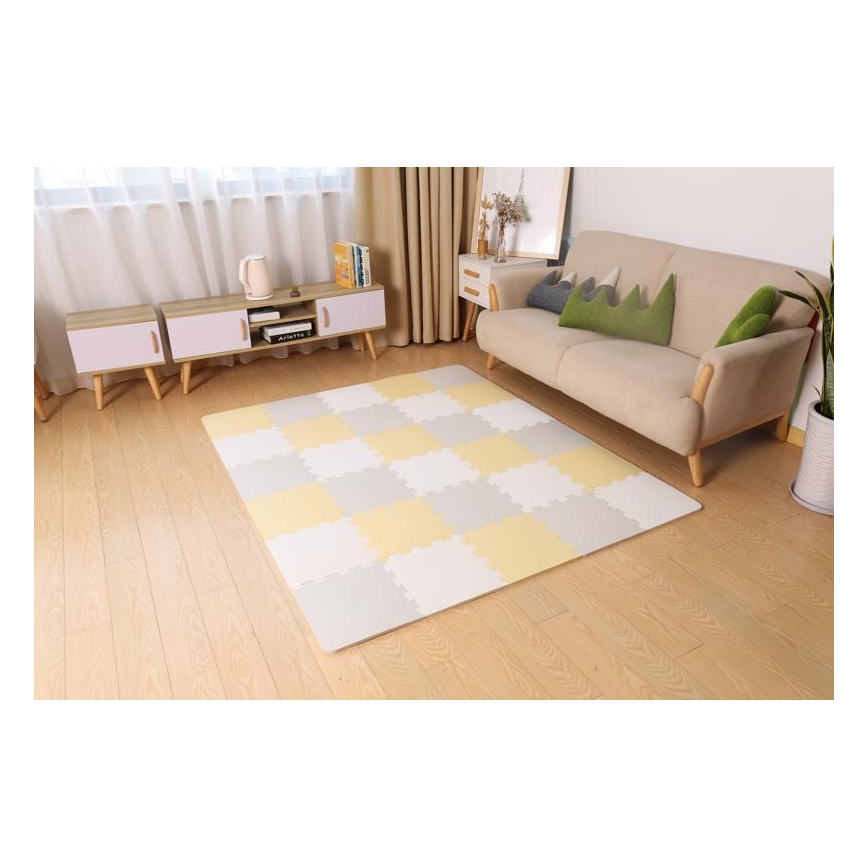 KINDERKRAFT - Puzzle en mousse LUNO 30pcs gris/jaune