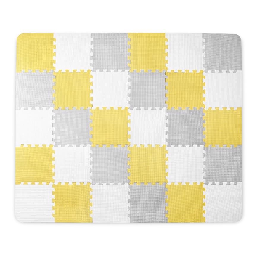 KINDERKRAFT - Puzzle en mousse LUNO 30pcs gris/jaune