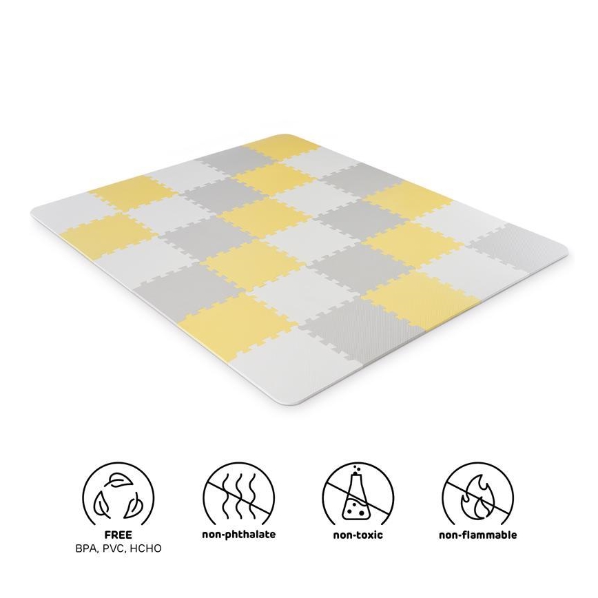 KINDERKRAFT - Puzzle en mousse LUNO 30pcs gris/jaune