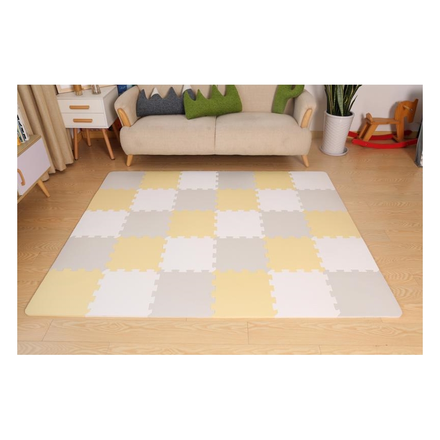 KINDERKRAFT - Puzzle en mousse LUNO 30pcs gris/jaune