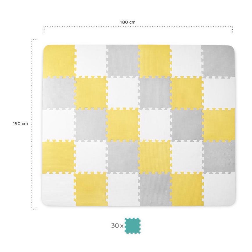 KINDERKRAFT - Puzzle en mousse LUNO 30pcs gris/jaune