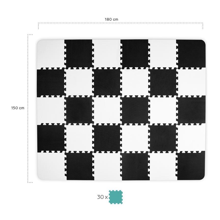 KINDERKRAFT - Puzzle in foam LUNO 30 pezzi nero/bianco