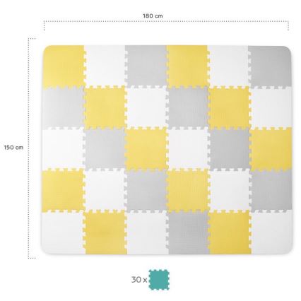 KINDERKRAFT -  Puzzle in foam LUNO 30pcs grigio/giallo