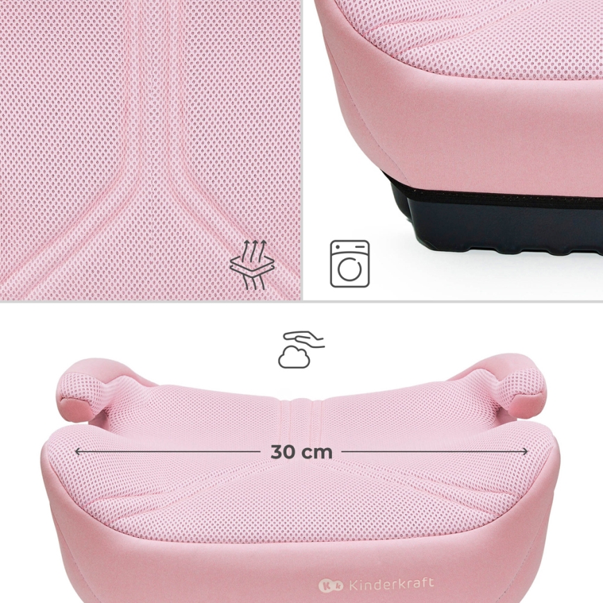 KINDERKRAFT - Réhausseur auto I-BOOST 2 PRO i-Size 125–150 cm rose