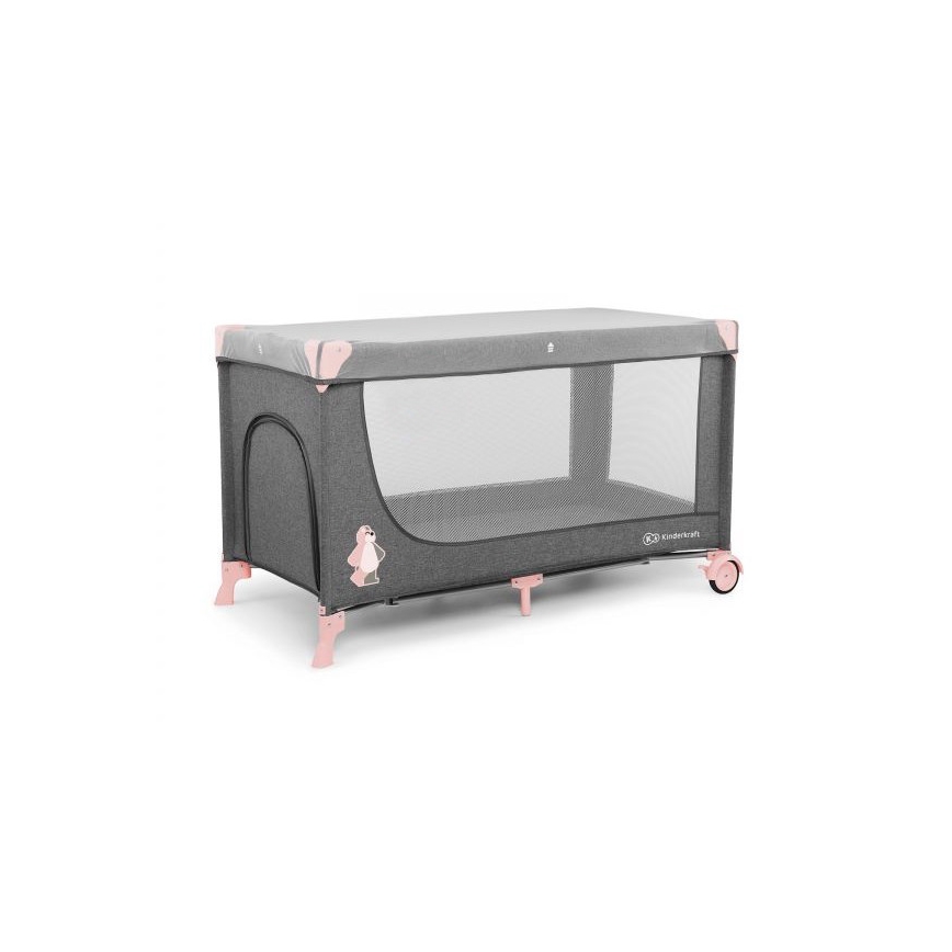 KINDERKRAFT - Reisebett JOY grau-rosa