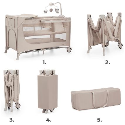 KINDERKRAFT - Reisebettchen JOY 2 mit Zubehör beige