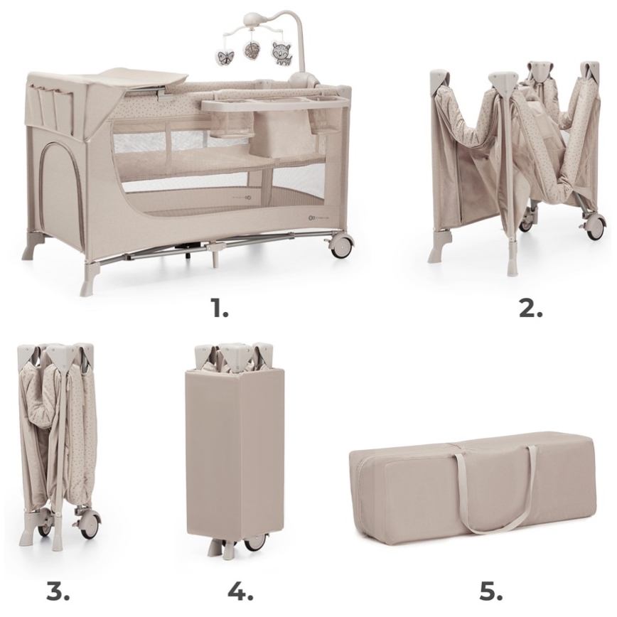 KINDERKRAFT - Reisebettchen JOY 2 mit Zubehör beige