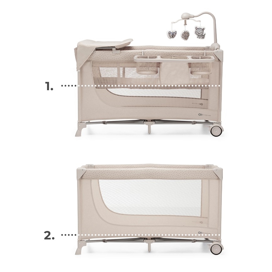 KINDERKRAFT - Reisebettchen JOY 2 mit Zubehör beige