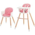KINDERKRAFT - Sedia da pranzo per bambini 2v1 SIENNA faggio/rosa