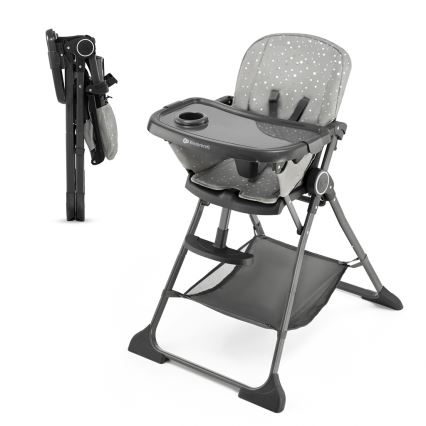 KINDERKRAFT - Sedia da pranzo per bambini FOLDEE grigio