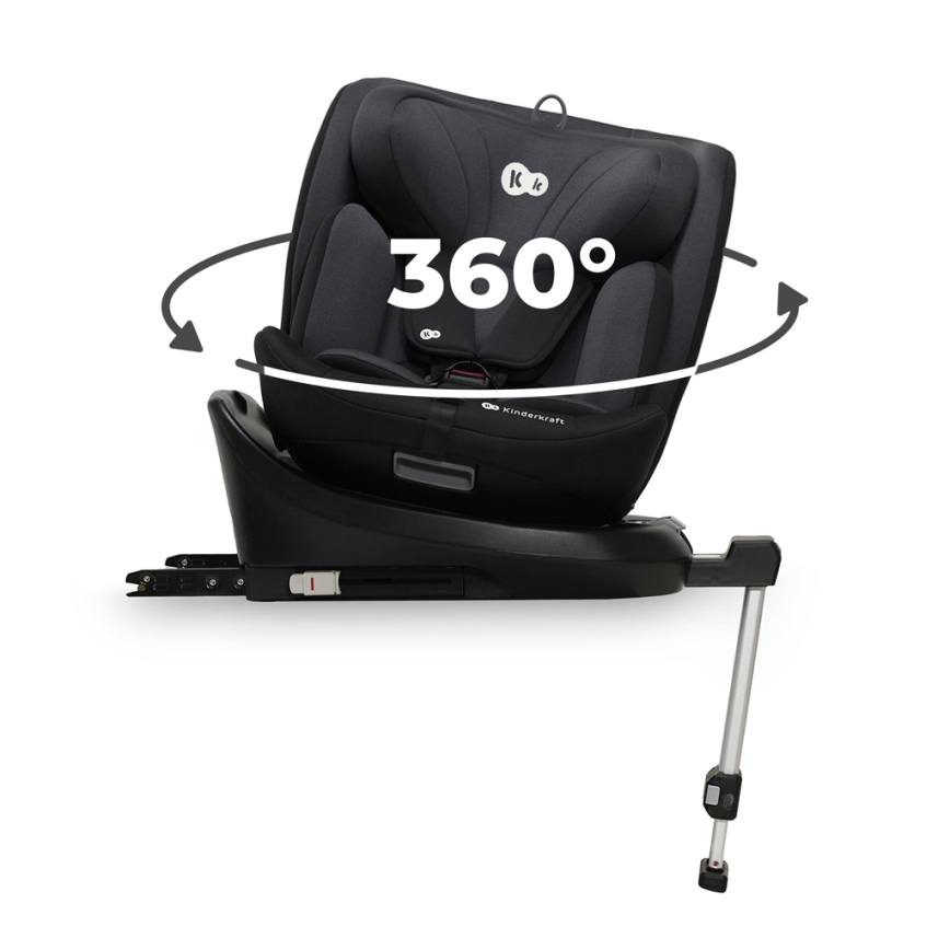KINDERKRAFT - Seggiolino auto I-360 i-Dimensioni (40-150 cm) nero