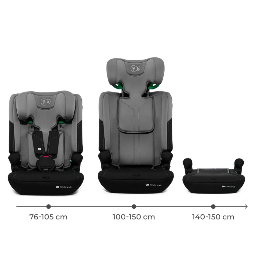 KINDERKRAFT - Seggiolino auto I-COMFY i-Size 76-150 cm grigio
