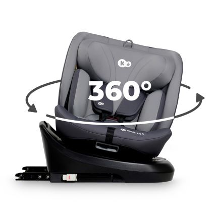 KINDERKRAFT - Seggiolino auto I-GROW i-Dimensioni (40-150 cm) grigio